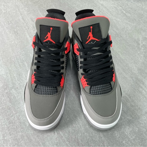 Jordan 4 Retro Infrared -Men's Black and Red Sneakers - Picture 1 of 10